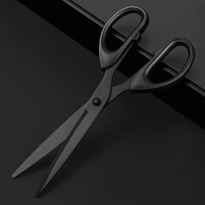 Professional 180mm Office Scissors - Heavy Duty Black Blade Stainless Steel Cutting Tool for Paper, Craft & Workspace Use