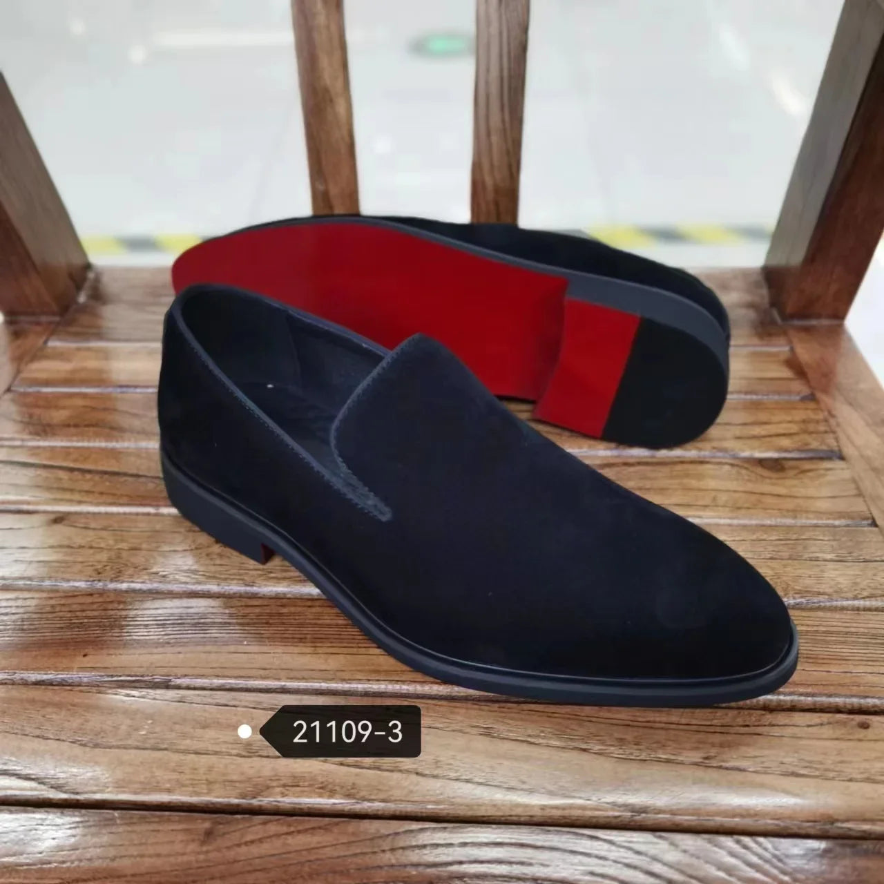 Men's Red Bottom Loafers - Solid Slip-On Party & Dress Shoes Size 38-48