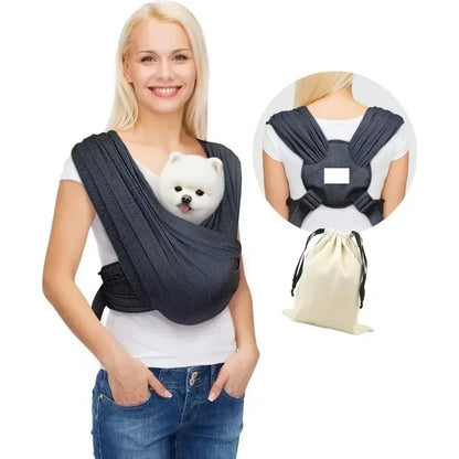 Small Pet Carrier Sling - Adjustable Breathable Front Facing Dog & Cat Bag for Hands-Free Travel