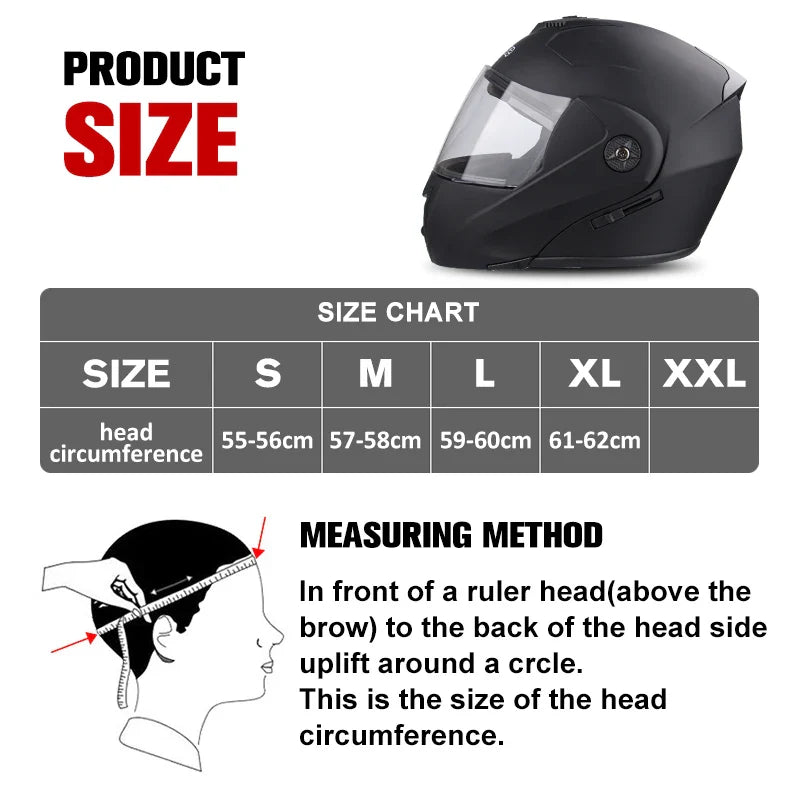 DOT Certified Uchoose Motorcycle Helmet – Double Lens Modular Flip Helmet with Visor, Unisex Safety Gear