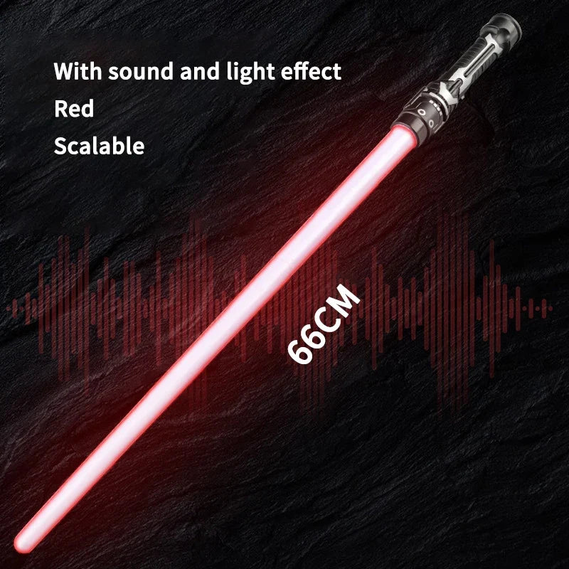 Colorful LED Lightsaber Toy - Telescopic Double Sword with Music & Flashing Effects for Kids, Cosplay & Party Fun