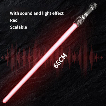 Colorful LED Lightsaber Toy - Telescopic Double Sword with Music & Flashing Effects for Kids, Cosplay & Party Fun