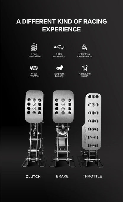 SIMJACK UT Sim Racing Pedals – PC Racing Simulator, Pressure Sensor Load Cell & HE Hydraulic Pedal