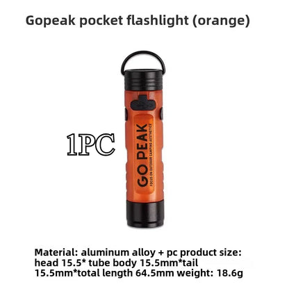 GOPEAK Mini LED Keychain Flashlight – Portable Pocket Clip Light for Outdoor Use, Emergency, Camping & Disaster Relief