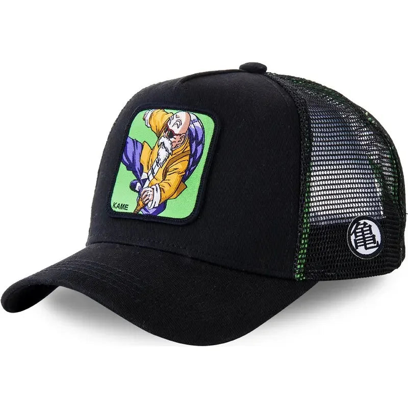 Dragon Ball Son Goku Trucker Cap - Embroidered Adjustable Mesh Sun Visor Hat for Men Summer Travel