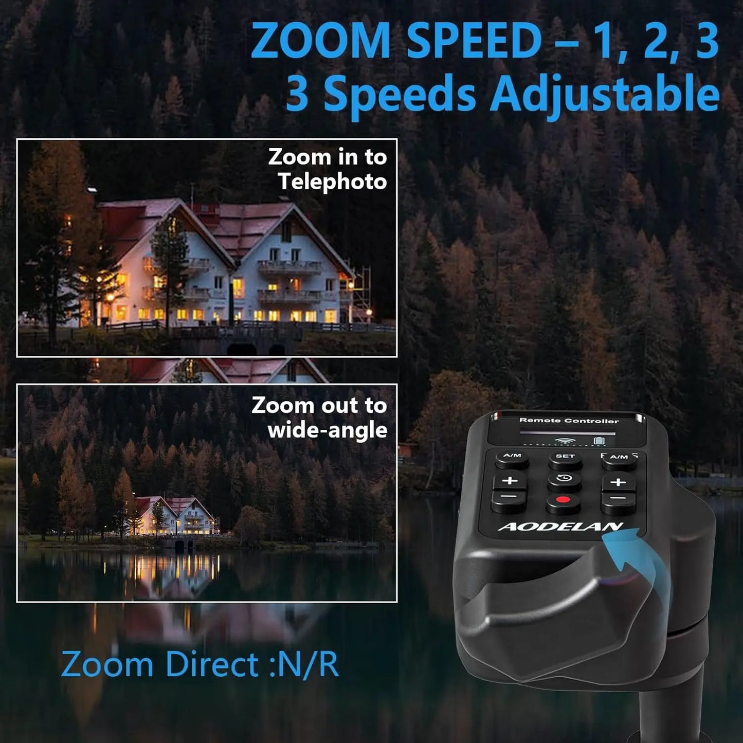 AODELAN ZC-3 Wireless Camera Remote Controller - LANC 2.5mm Zoom Focus Iris & Recording Control for Sony Canon Camcorders