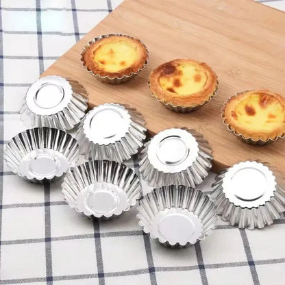 Non-Stick Egg Tart Mold Set (10/20/30PCS) – Durable Aluminum Baking Cups for Mini Tarts, Pies, Cupcakes & Muffins