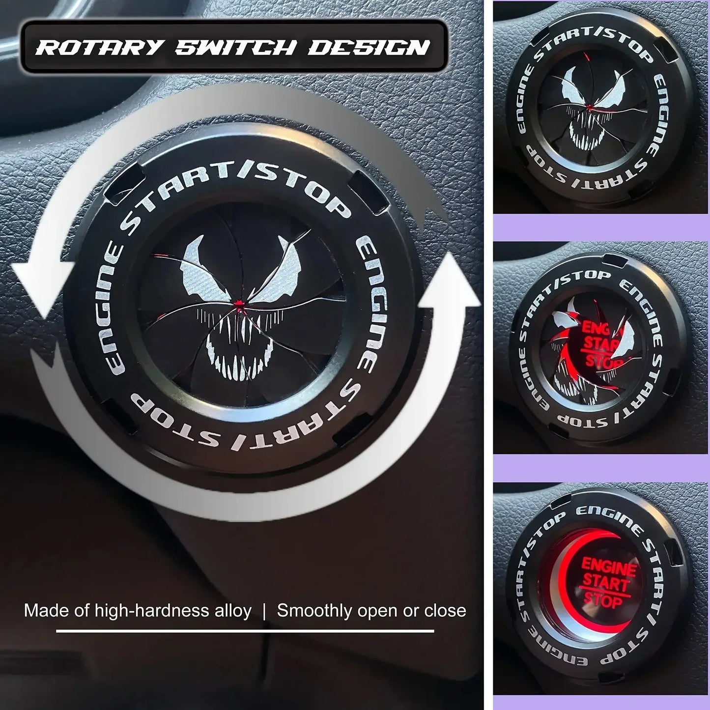 Car One-Key Start/Stop Button Cover – Engine Ignition Protective Sticker for Car & Motorcycle Interior Decoration