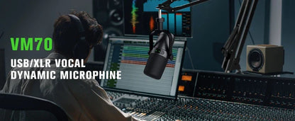 Professional Dynamic Microphone – Selectable Frequency Response Mic for Studio Recording & Performance Vocals, Compatible with Shure SM7B