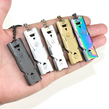 Double Pipe Survival Whistle Keychain – High Decibel Emergency Outdoor Camping Tool 1PC