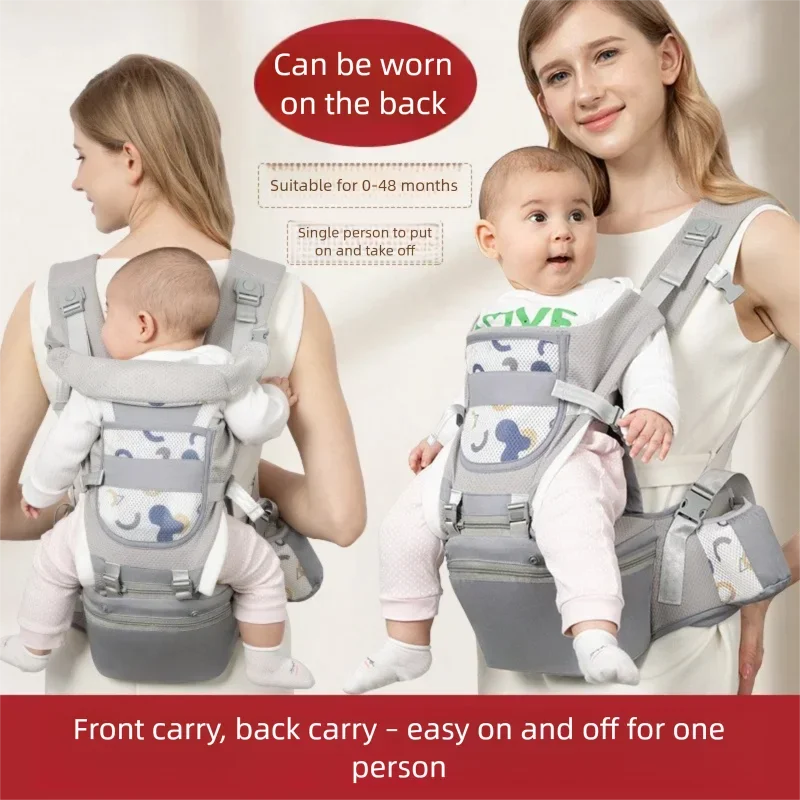 2026 Ergonomic Newborn Baby Carrier Backpack – Infant Hip Seat Front-Facing Kangaroo Wrap Sling for Travel & Hands-Free Comfort