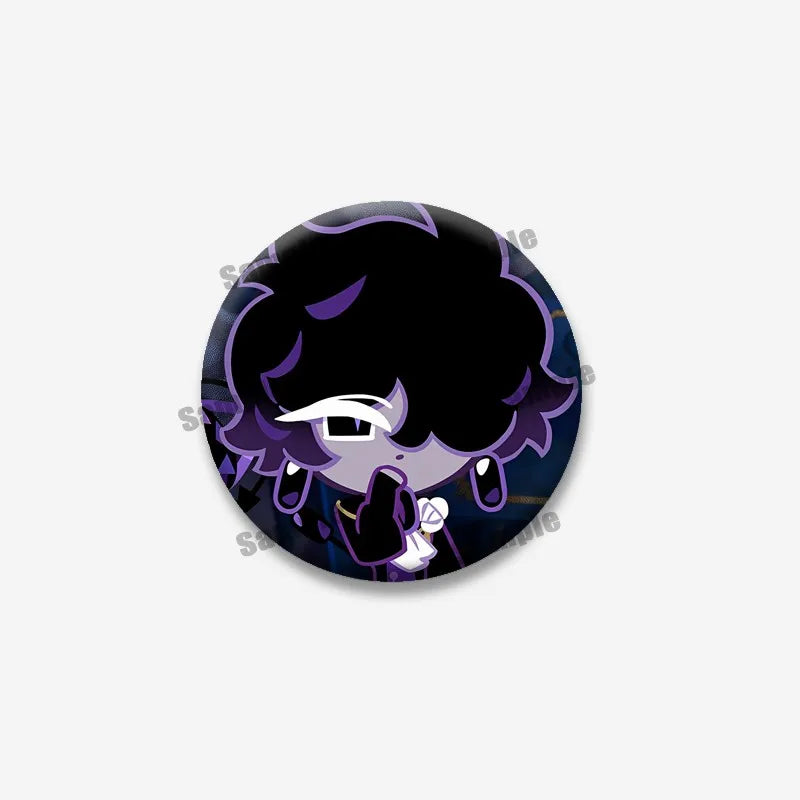 Cookie Run Kingdom Shadow & Milk Button Brooch – Cute Cartoon Enamel Pin for Bags, Clothing & DIY Accessories