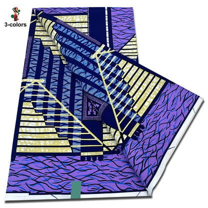 Newest African Ankara Wax Fabric - 100% Cotton Soft Dutch Hollandais Pagne Print for Dresses & Sewing
