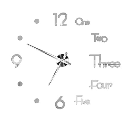 3D DIY Wall Clock - Modern Acrylic Mirror Sticker Quartz Clock For Living Room Decor With Silent Movement