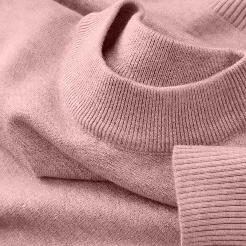 Men's Autumn Mock Turtleneck Sweater - Lightweight Warm Long Sleeve Knitted Casual Streetwear Pullover Top