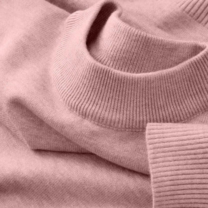 Men's Autumn Mock Turtleneck Sweater - Lightweight Warm Long Sleeve Knitted Casual Streetwear Pullover Top