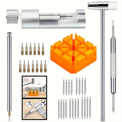 41-Piece Watch Band Tool Kit - Link Remover, Spring Bars & Spare Needles for Watch Strap Repair & Adjustment