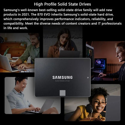 SAMSUNG 870 EVO SSD – Internal Solid State Drive SATA3 2.5" for Laptop & Desktop (1TB, 2TB, 250GB, 500GB, MLC)