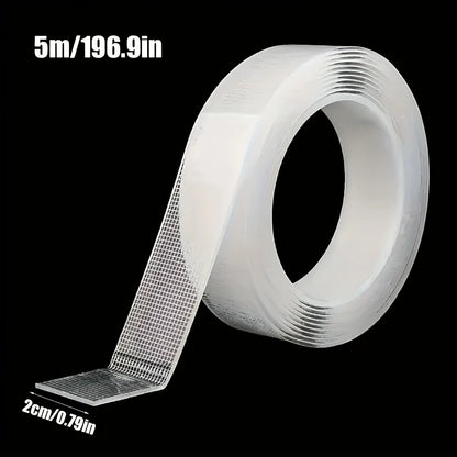 Heavy Duty Nano Double-Sided Tape - Transparent Waterproof Removable Strong Adhesive Mounting Tape for Home & Office