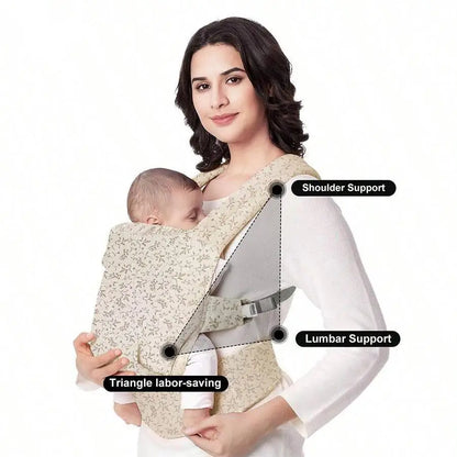 4-in-1 Baby Carrier with Hip Seat - Adjustable Front & Back Straps for Hands-Free Infant Carrying