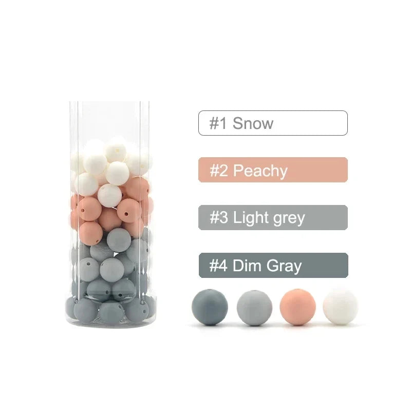 LOFCA Silicone Round Beads 20pcs - 9/12/15mm DIY Jewelry Making Beads for Bracelets, Keychains & Necklaces