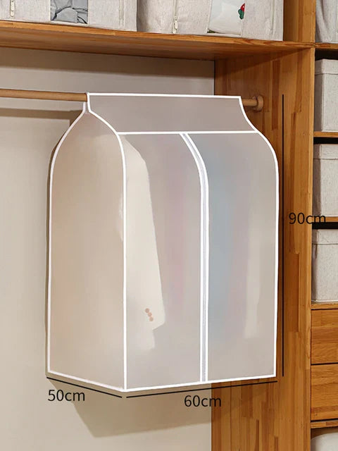 Transparent Clothing Dust Cover — Waterproof Hanging Garment Organizer for Dress & Wardrobe Storage