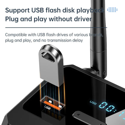Bluetooth 5.3 Audio Receiver with USB U-Disk Play | RCA, 3.5mm AUX, Optical Fiber Wireless Adapter for Car Speakers