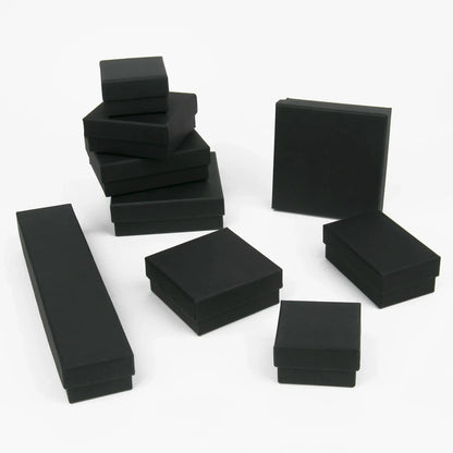 Black Square Jewelry Gift Box Organizer — Display & Packaging for Rings, Earrings, Necklaces, Bracelets, Brooches
