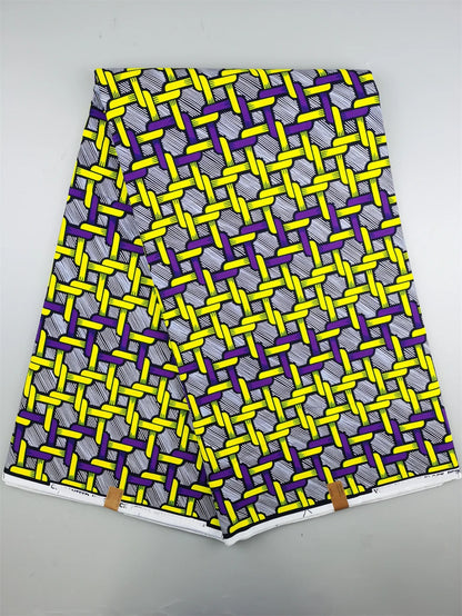 Guaranteed Original African Wax Fabric - 100% Cotton Real Ankara Print 6 Yards for Wedding Dresses & Sewing