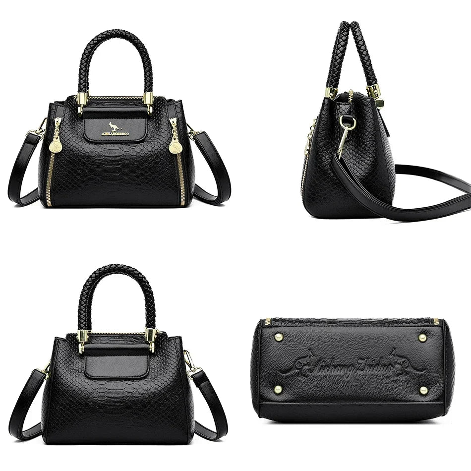 Women’s Designer Soft Leather Crossbody Bag – High-Quality Fashion Shoulder Messenger Purse for Ladies