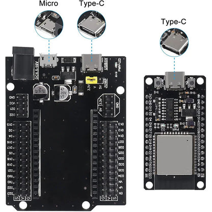 ESP32-DevKitC-32 Development Board - CH340C WiFi & Bluetooth Dual-Core Microcontroller Expansion Board