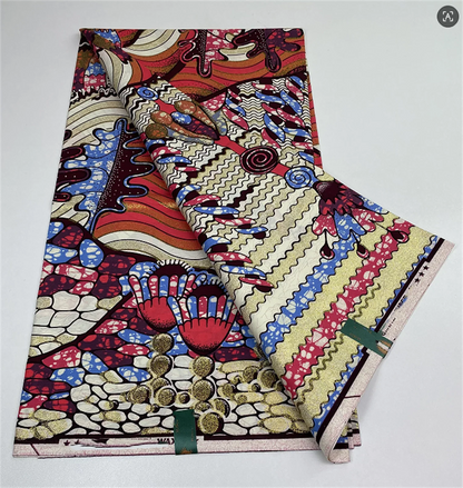 Original African Wax Print Fabric - 6 Yards 100% Cotton Nigerian Ankara Sewing Material