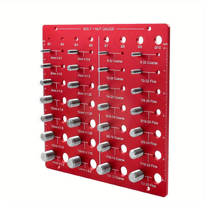 Nut & Bolt Thread Checker - 28 Standard Sizes Thread Identifier Gauge for Screws, Nuts & Bolts