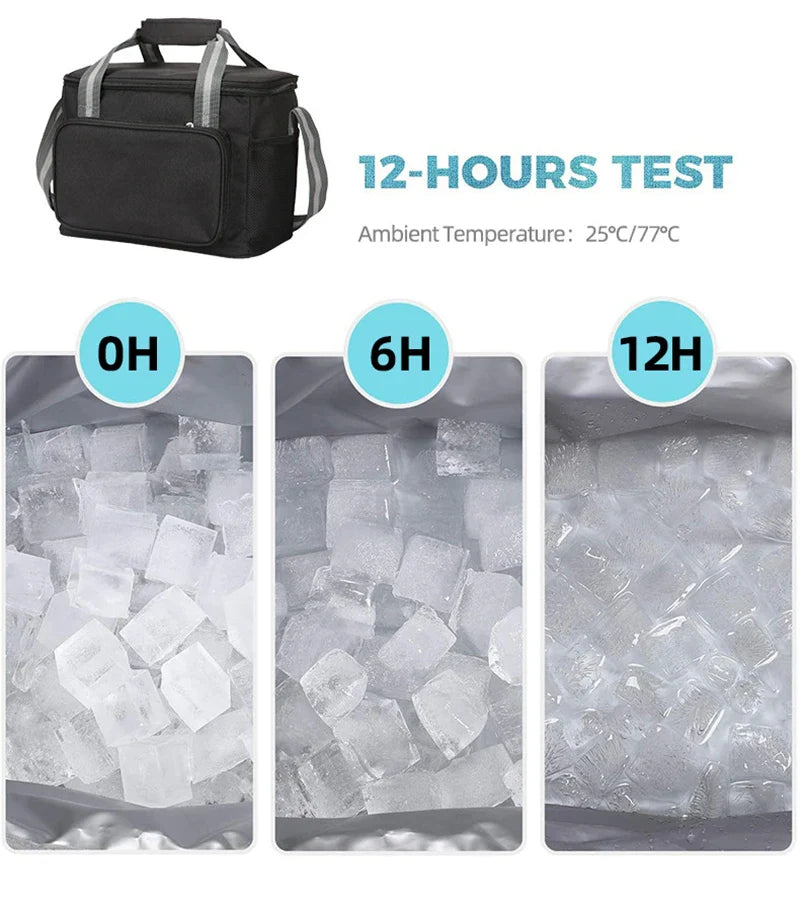 18L Portable Thermal Lunch Bag – Durable Waterproof Insulated Cooler for Food, Camping, and Outdoor Ice Storage Backpack