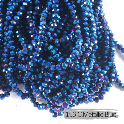 Austria Crystal Rondelle Beads - 2mm/4mm/6mm/8mm Faceted Glass Spacer Beads for DIY Jewelry & Bracelet Making