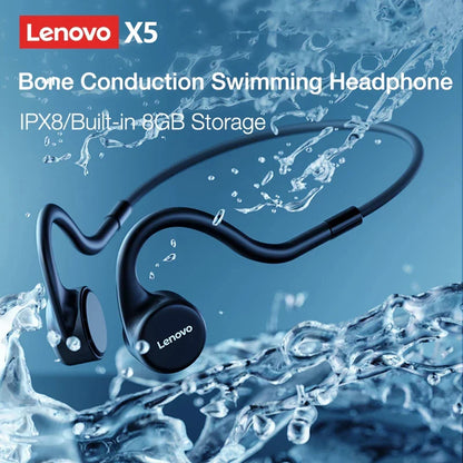 Lenovo X3 Pro Bone Conduction Earphones – Wireless Bluetooth HiFi Ear-Hook Headset with Mic, Waterproof Earbuds