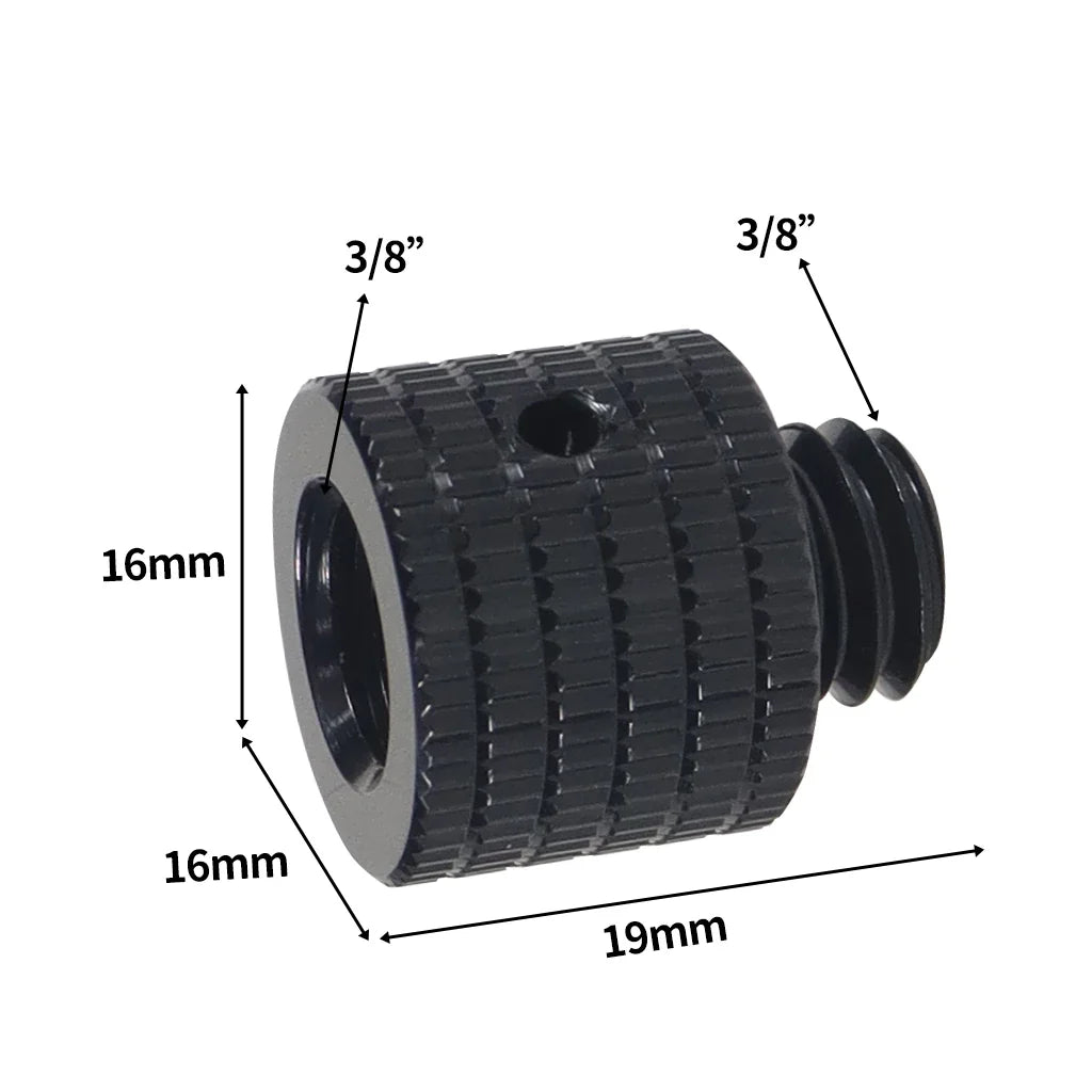 Reinforced Camera Screw Adapter - 1/4 to 3/8 Inch Male Female Thread Converter for Tripod Monopod Ball Head Light Bike Mount