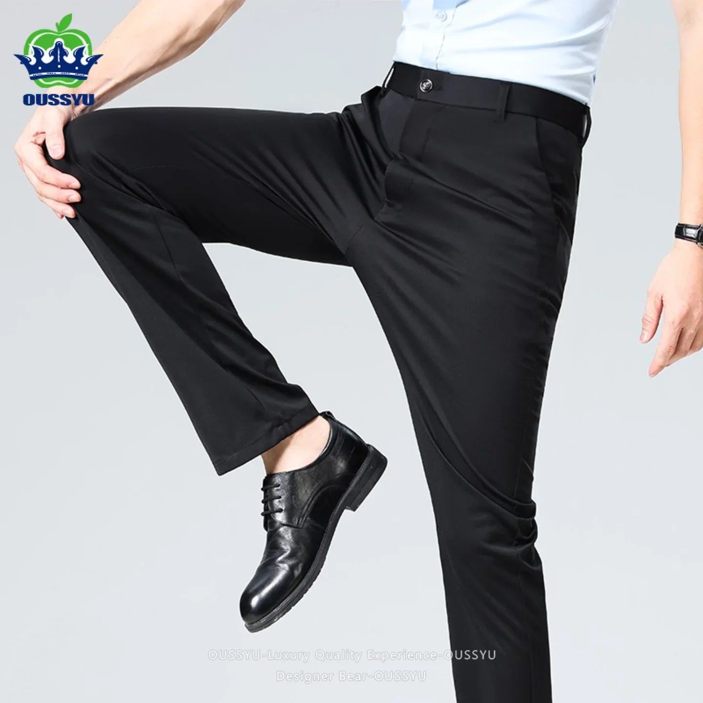 Men’s Slim Stretch Suit Pants - Summer Thin Business Formal Trousers for Office, Work & Plus Size Fit