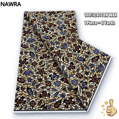 Original 100% Cotton African Wax Print Fabric - Soft Ankara Batik DIY Pagne