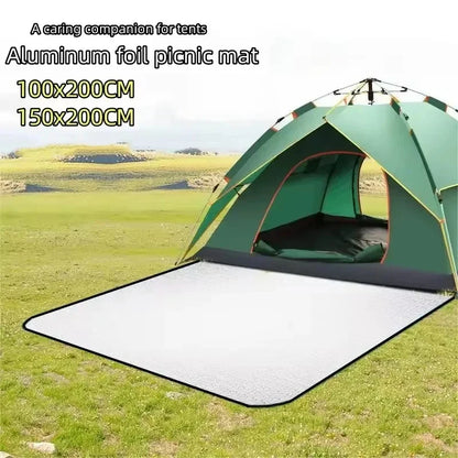 Double-Sided Aluminum Film Camping Mat - Waterproof Moisture-Proof Portable Picnic, Beach & Outdoor Tent Sleeping Pad