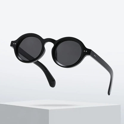 SO&EI Retro Polarized Sunglasses - Round Fashion Shades with Rivet Decor, UV400 Protection & Leopard Punk Style for Women & Men