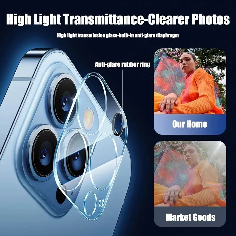 iPhone Camera Lens Protector - Tempered Glass Screen Cover for iPhone 15 14 13 12 11 Pro Max X XS Camera Protection