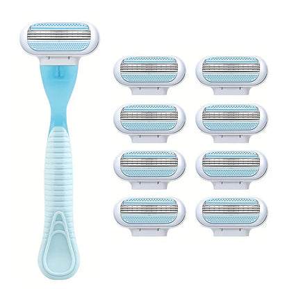 Women’s 3-Layer Manual Razor – Replaceable Head Shaver for Armpit, Leg & Bikini Hair Removal