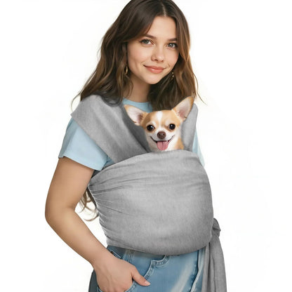 Pawaboo Pet Sling Carrier - Hands-Free Soft Cotton Front Facing Bag for Small Dogs & Cats
