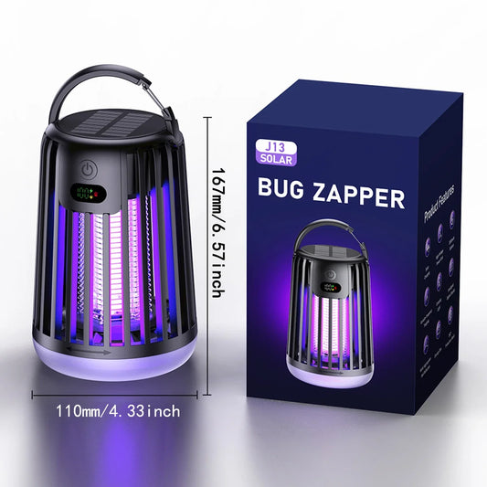Solar Fly Zapper Garden Light - Rechargeable Outdoor Mosquito Killer Lamp & Insect Trap