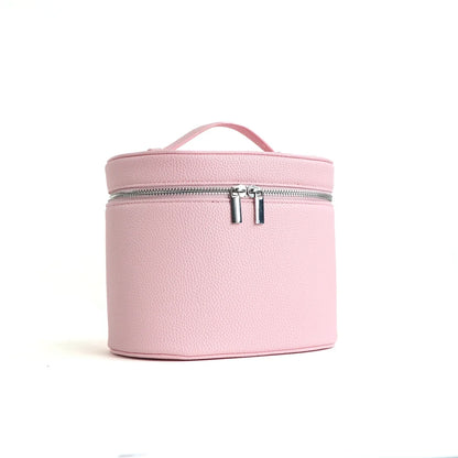 Custom Name Cosmetic Bag - Portable Large Capacity PU Leather Makeup Organizer with Internal Storage Box for Travel