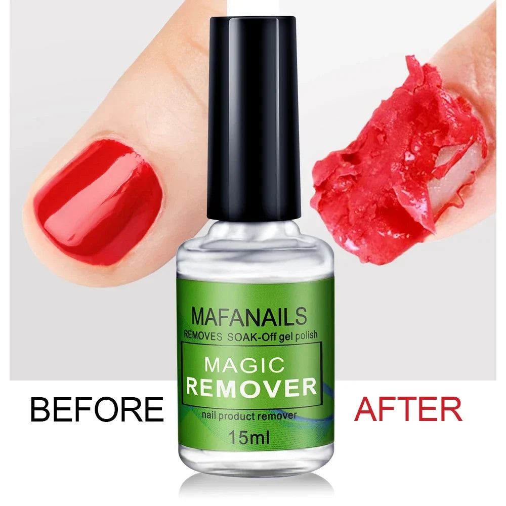 MAFANAILS 15ml Magic Nail Gel Remover - Fast UV Gel Polish Remover for Semi-Permanent Manicure