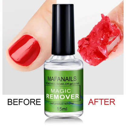 MAFANAILS 15ml Magic Nail Gel Remover - Fast UV Gel Polish Remover for Semi-Permanent Manicure