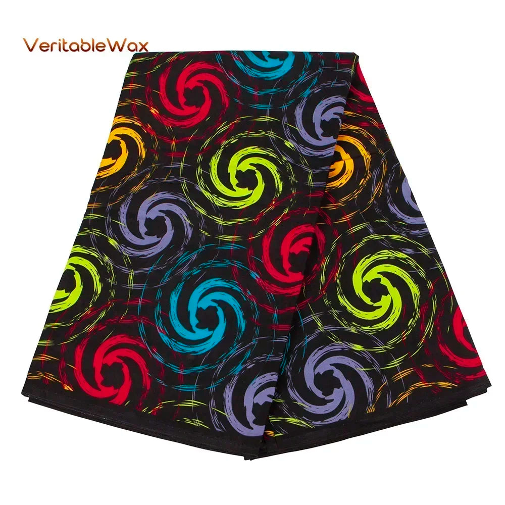 African Ankara Wax Print Fabric - 100% Cotton Real Wax African Patchwork Material for Dresses A-29