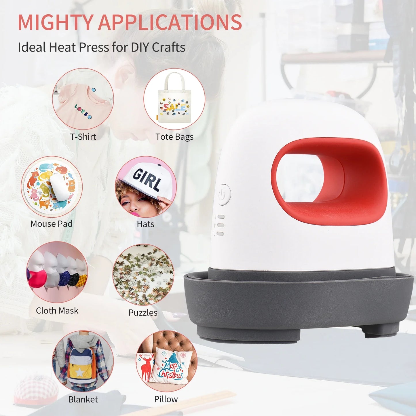 Mini Heat Press Machine – Portable T-Shirt & Vinyl Printing for DIY HTV Projects, Home & Small Business